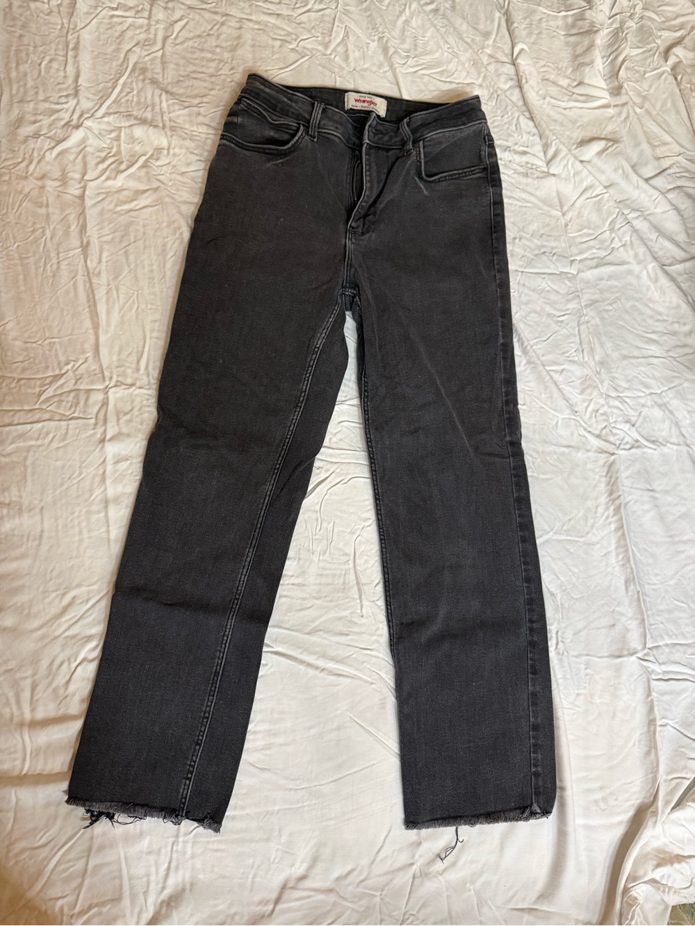 Wrangler Women's High-Rise Charcoal Straight-Leg Jeans